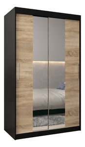 Dulap de haine 120 cm Toki 1 (negru mat + stejar sonoma)