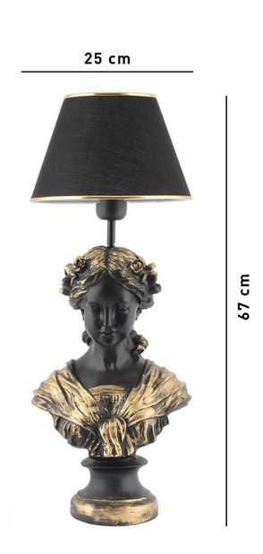 Lampă de masă Bustoseto 1 (Negru + Auriu)