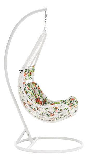 Függő fotel Kolta (fehér + virágmintás)