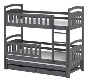 Detská posteľ 90 x 200 cm BLAIR (s roštom a úl. priestorom) (grafit)
