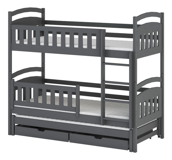 Dječji krevet 90 x 190 cm BLAIR (s podnicom i prostorom za odlaganje) (grafit)