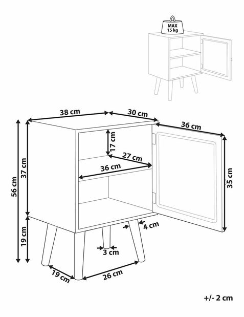 Nočný stolík Astrun (svetlé drevo)