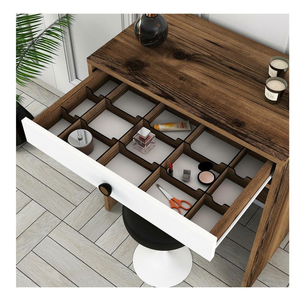 Toaletni stolić Logan 1 (orah + bijela)