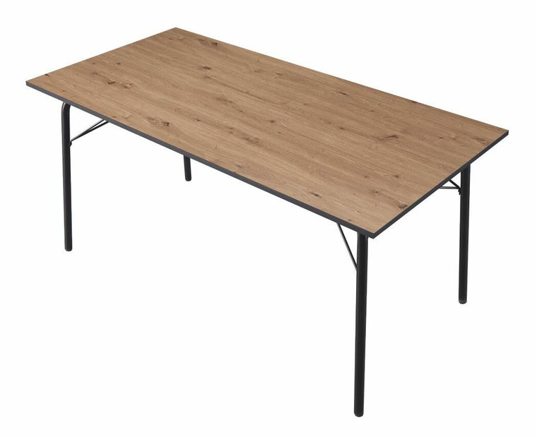 Jedálenský stôl 160 MALAK (dub artisan + čierna) (pre 6-8 osôb)