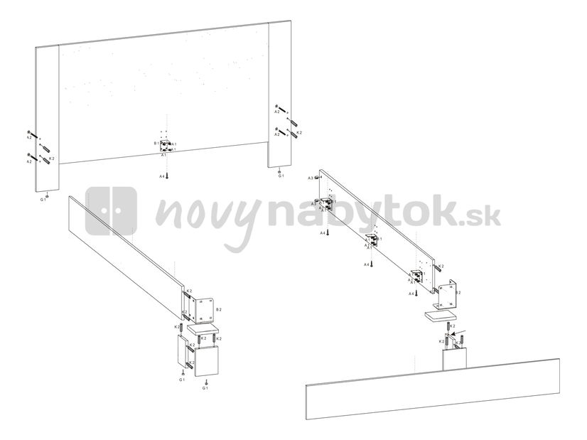 Manželská posteľ 160 cm Allesia AS 4 Loze 160