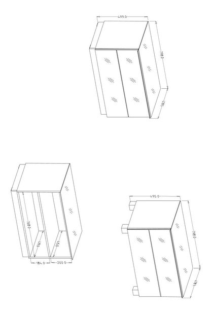 Masă TV suspendată Henry Typ 39 (gri + gri lucios)
