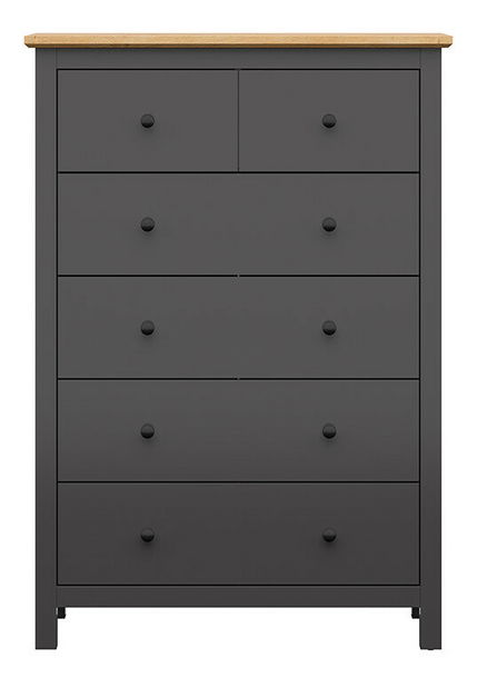 Komoda Hesen KOM6S/15/10 (grafit + hrast artisan)