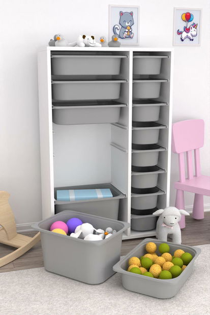 Organizator za igračke Dremonka 7 (siva + bijela)