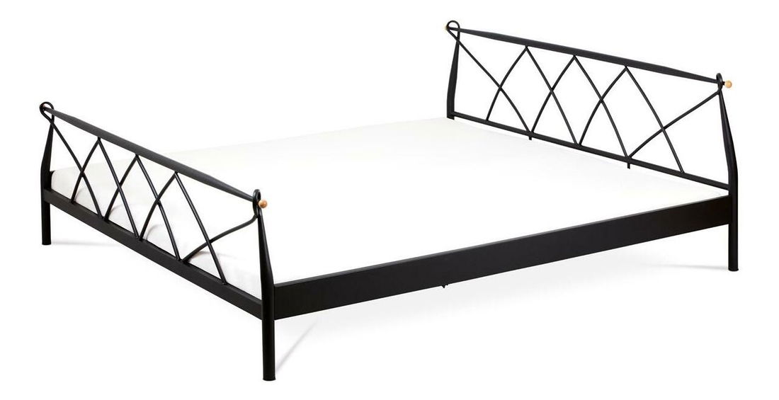 Pat metalic 180x200 Bowden (negru mat)