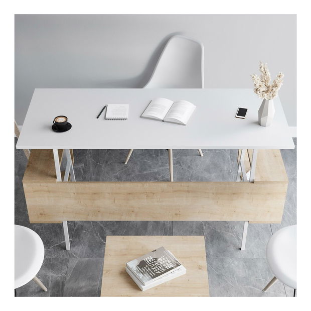 Písací stôl Tidoba 2 (biela + dub) 