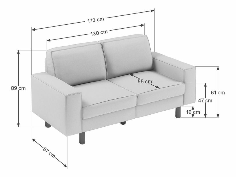Pohovka dvojsedačka Spary 2 (buk + orech)