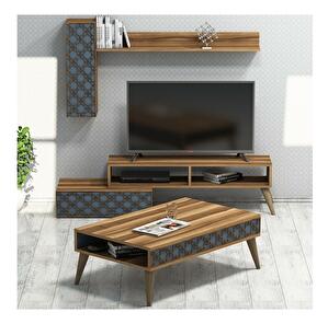 Set mobilier pentru living Komite (Nuc + chalcedon) 