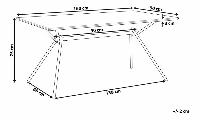 Jedálenský stôl AMSTARO (tmavé drevo) (pre 6 osôb)
