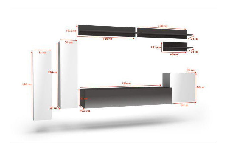 Nappali fal Lappa (fehér + fekete)