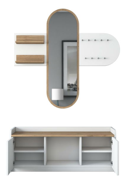 Mobilier hol Vosiku 3 (alb + nuc)