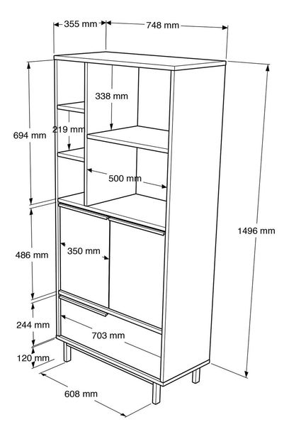 Kuhinjski ormarić Otto 9 B (bijela + crna)