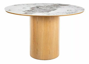 Jedálenský stôl Ronubir Ceramic (dub + lesk biely) (pre 4 osoby)
