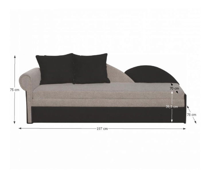 Leňoška Dorla (šedá + čierna) (L)