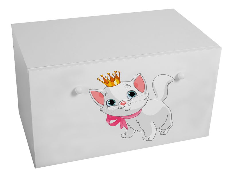 Úložný box pre deti Ione (biela + mačka)