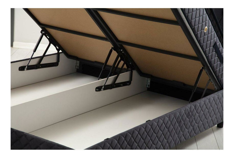 Boxspring posteľ 140 cm Vassilium (antracit)