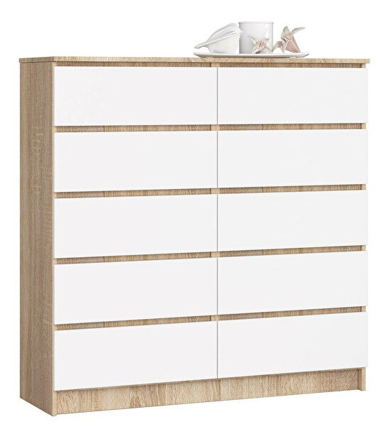 Komód Kraft 10SZ (sonoma tölgy + fehér)