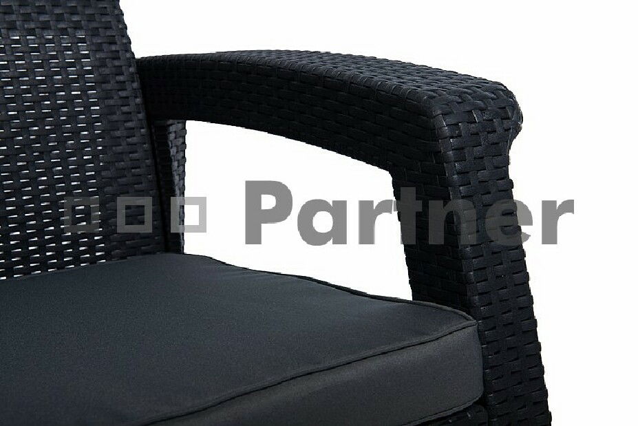 Záhradný nábytok Laura III. 1+4 antracit (Umelý ratan) *vankúšiky chrbta ZADARMO