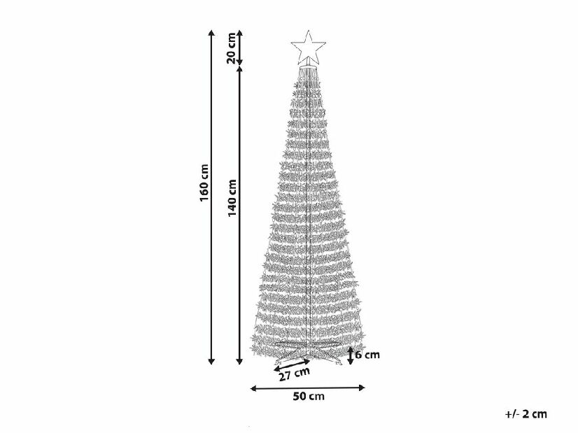 Božićno drvce 160 cm Sadachbia (zelena) (s rasvjetom)