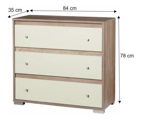 Komód Kenta (tölgy coney + champagne)