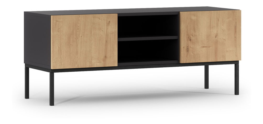 TV stolík Loyd (čierna matná + dub artisan)