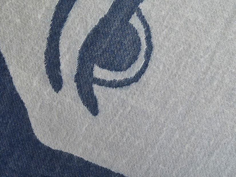 Pătură 130 x 170 cm Hank (alb + albastru)