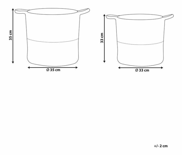 Set 2 ks úložných košov Pazza (béžová)
