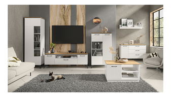 Mobilier living Vejares 1 (alb + stejar evoke)