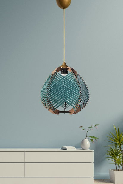 Stropné svietidlo Kukloppe 1 (modrá + prírodná)