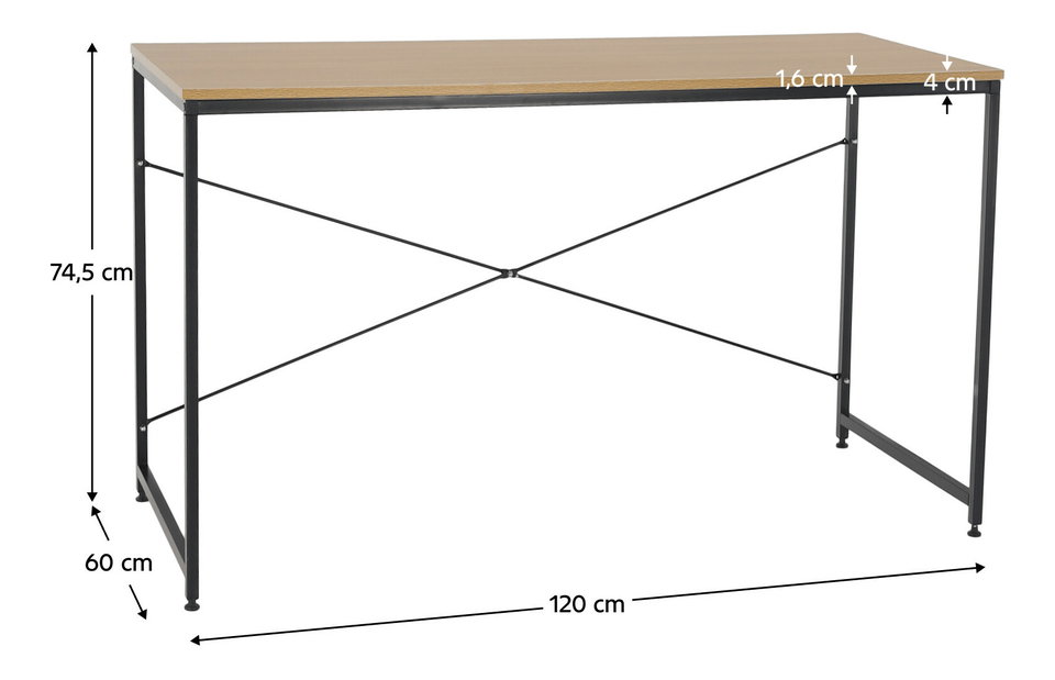 PC stolík Madrea (dub + čierna)
