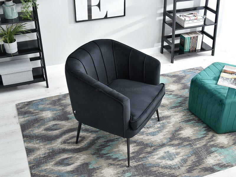 Fotelja Etimee F (crna + zlatna)