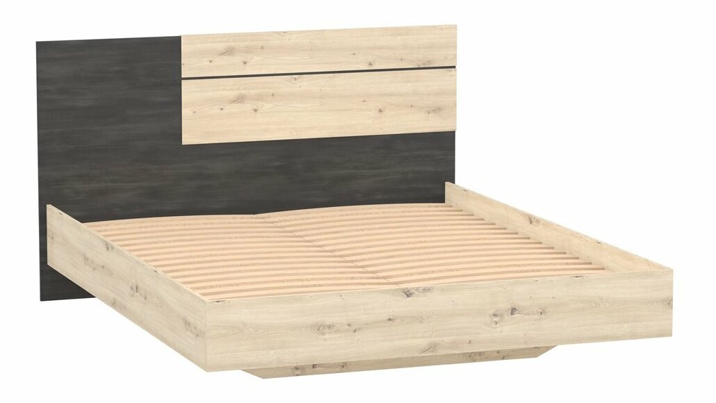Bračni krevet 160 cm Barca (hrast artisan + norveški crni bor)