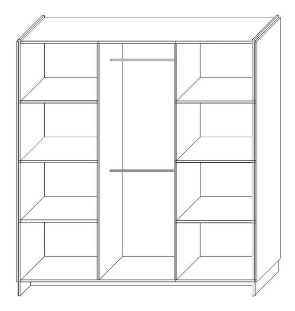 Dulap de haine Adivinaba 2 (stejar wotan + negru) 