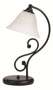 Stolna lampa Dorothea 7772 (crna mat + rižino kameno staklo)