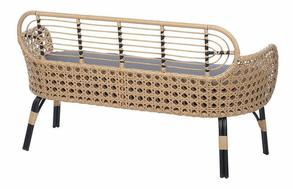 Vrtna sofa Praza (prirodna + grafit)