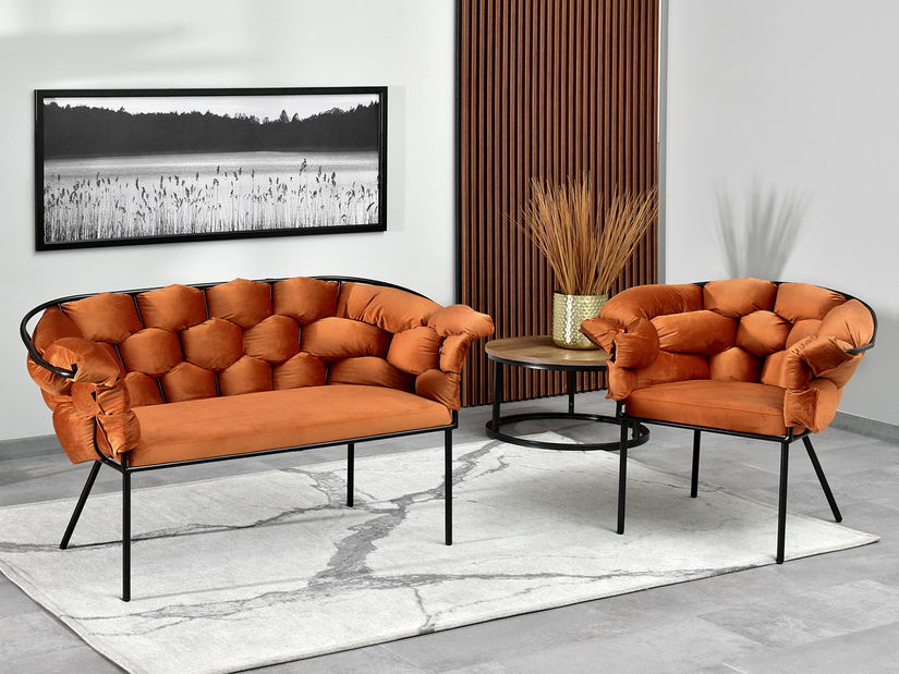 Pohovka dvojsedačka Pegaban (čierna)