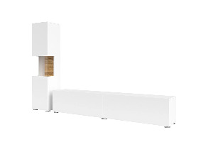 Mobilier living Avernic Typ 09 (Alb + Stejar wotan)