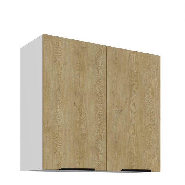 Dulap superior de bucătărie Carminia 80 G-72 2F (stejar cremona + alb)