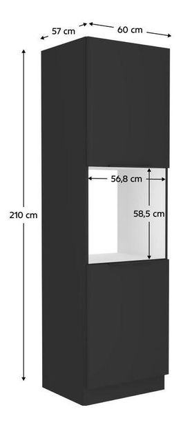 Visoki ormarić za ugradbenu pećnicu Sobera 60 DP 210 2F (crna) 