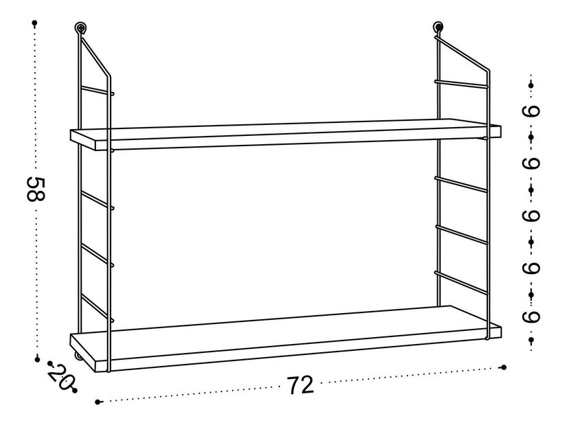 Polička Aaron 2 (hnedá)