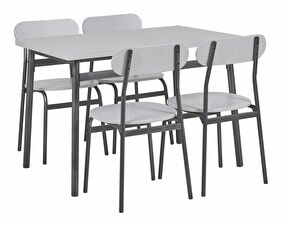 Set de sufragerie VELADO (gri + negru) (pentru 4 persoane)