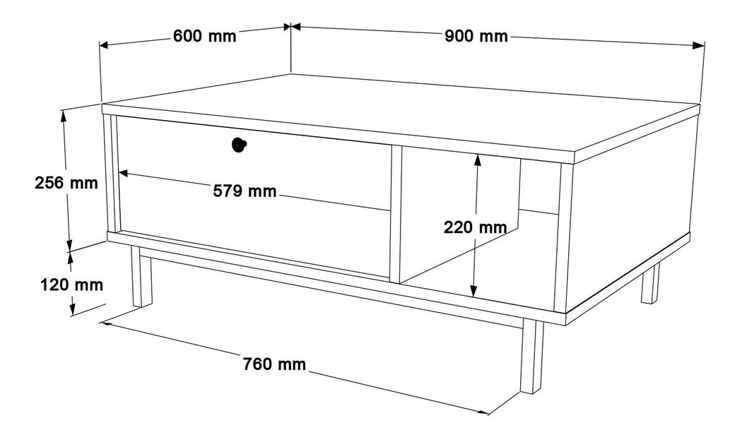 Stolić za kavu Cassius 3 (hrast) 
