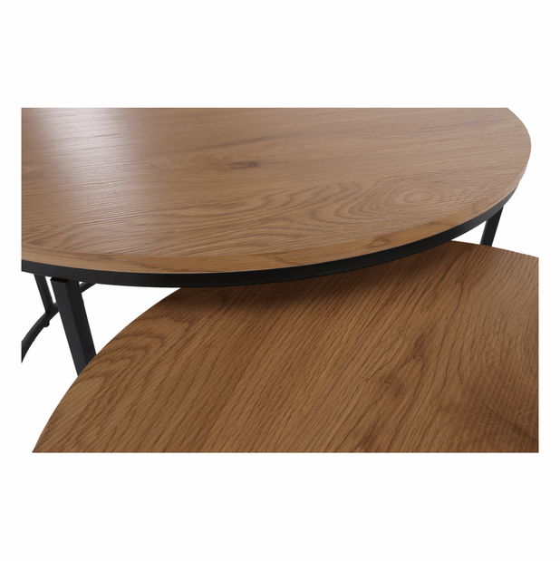 Set stolića za kavu 2 kom. Ilak (hrast + crna)