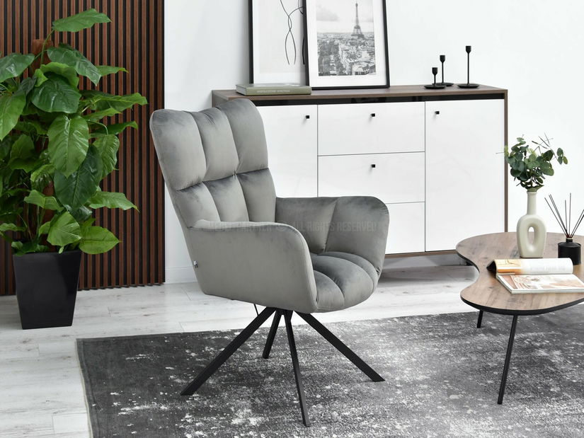 Fotoliu Kikino X (tmavogri + negru)