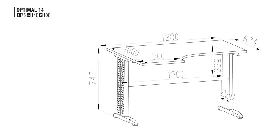 PC stolík Optimal 14