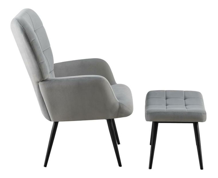 Fotel lábtartóval Halago (szürke + fekete) 